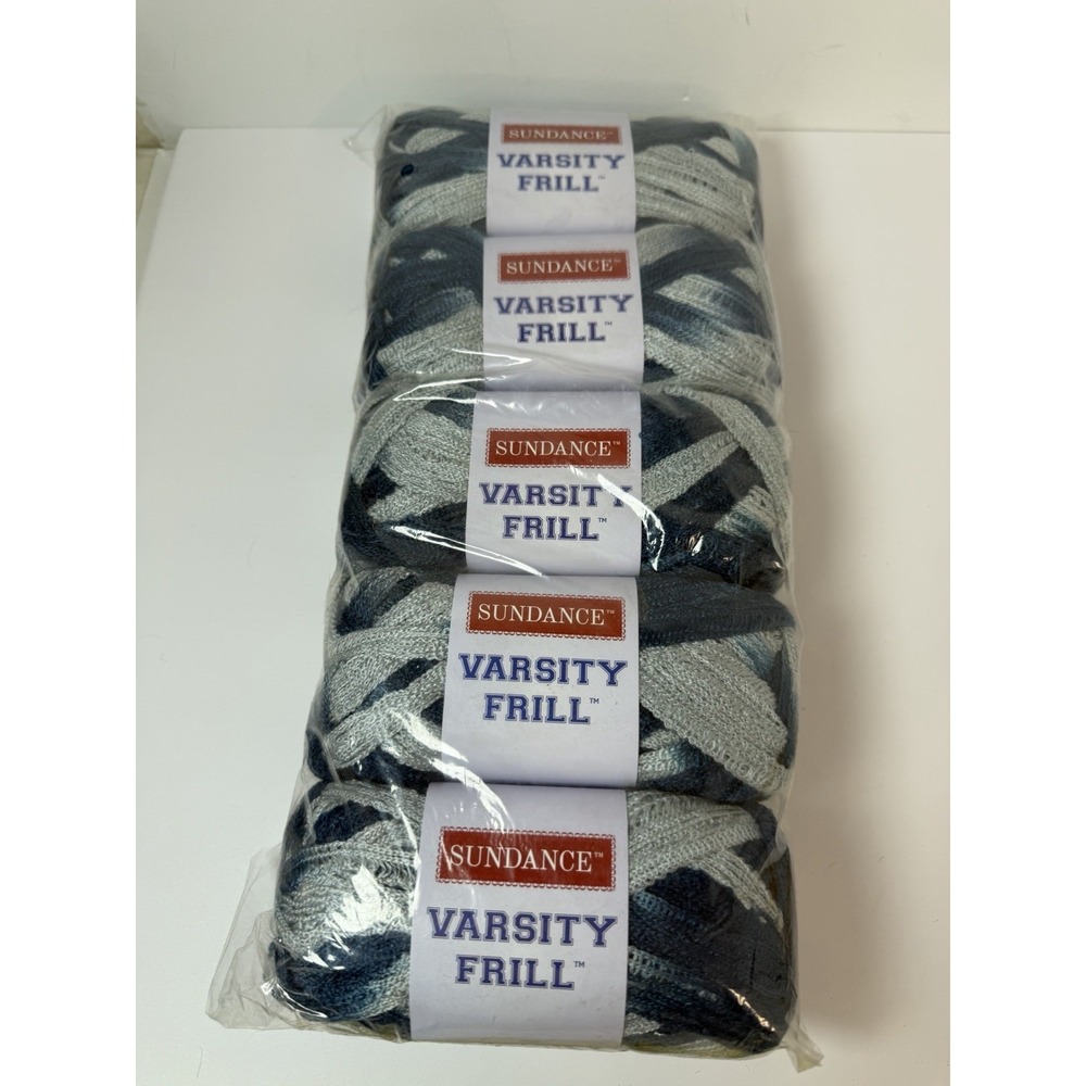 Sundance Varsity Frill Yarn‎ 5 Skeins 100% Acrylic 100g 28 Yds Each